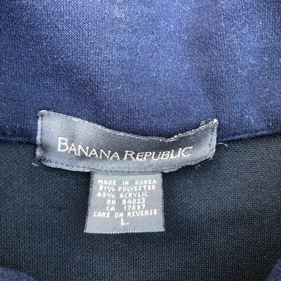 VTG BANANA REPUBLIC Button Down Jacket LARGE Men's Blue Military Pockets - Picture 5 of 6